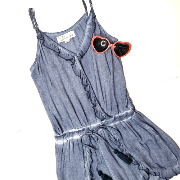 Vintage Havana Spaghetti Strap Romper with ruffles, M - Picture 2 of 10